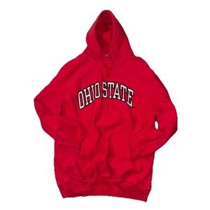 Ohio State Buckeyes Hoodie – Red – Size Large – Pullover Sweatshirt - Vintage